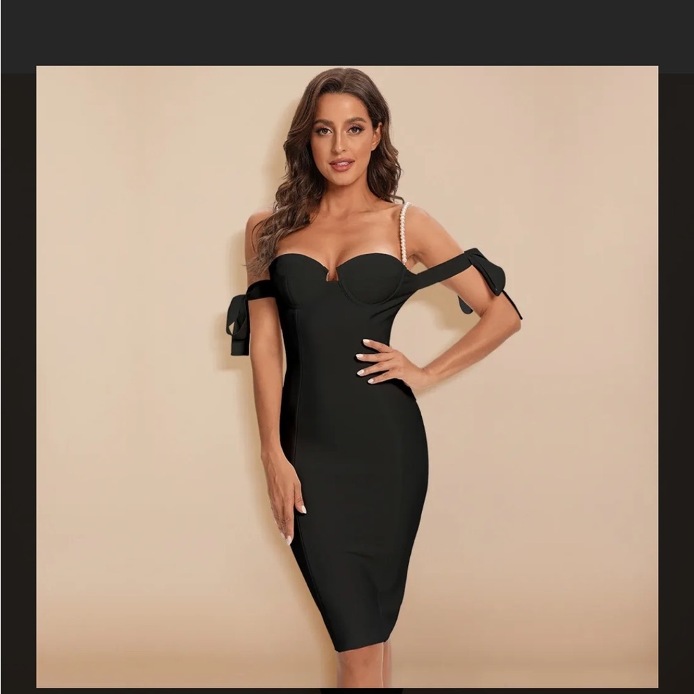 Size XS bandage dress with pearl straps